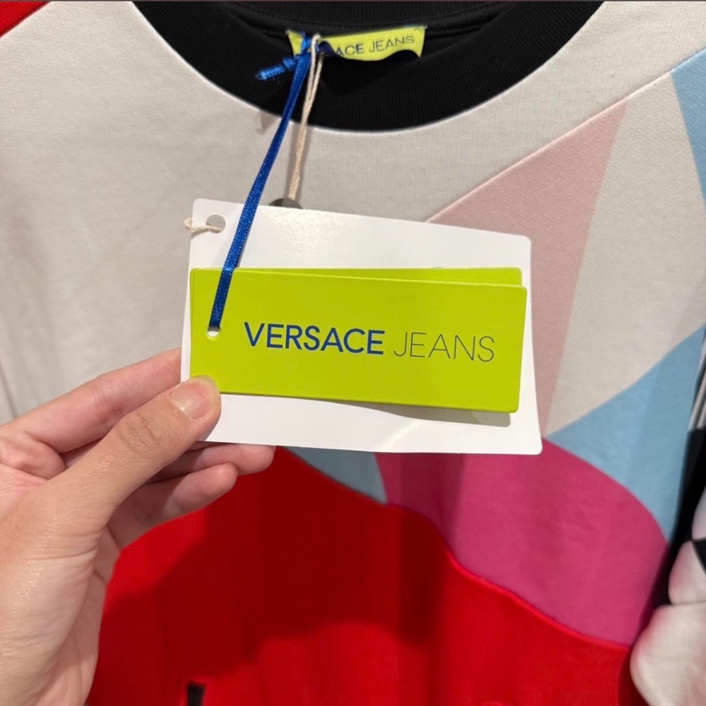 Versace Jeans Damier Multicolor Cotton Graphic Sweatshirt Felpa Milo XXS - Picture 3 of 6